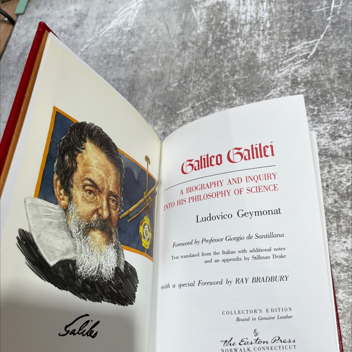 salikes galileo galilei a biography and inquiry into his philosophy of science book, by ludovico geymonat, 1990 Leather image 2