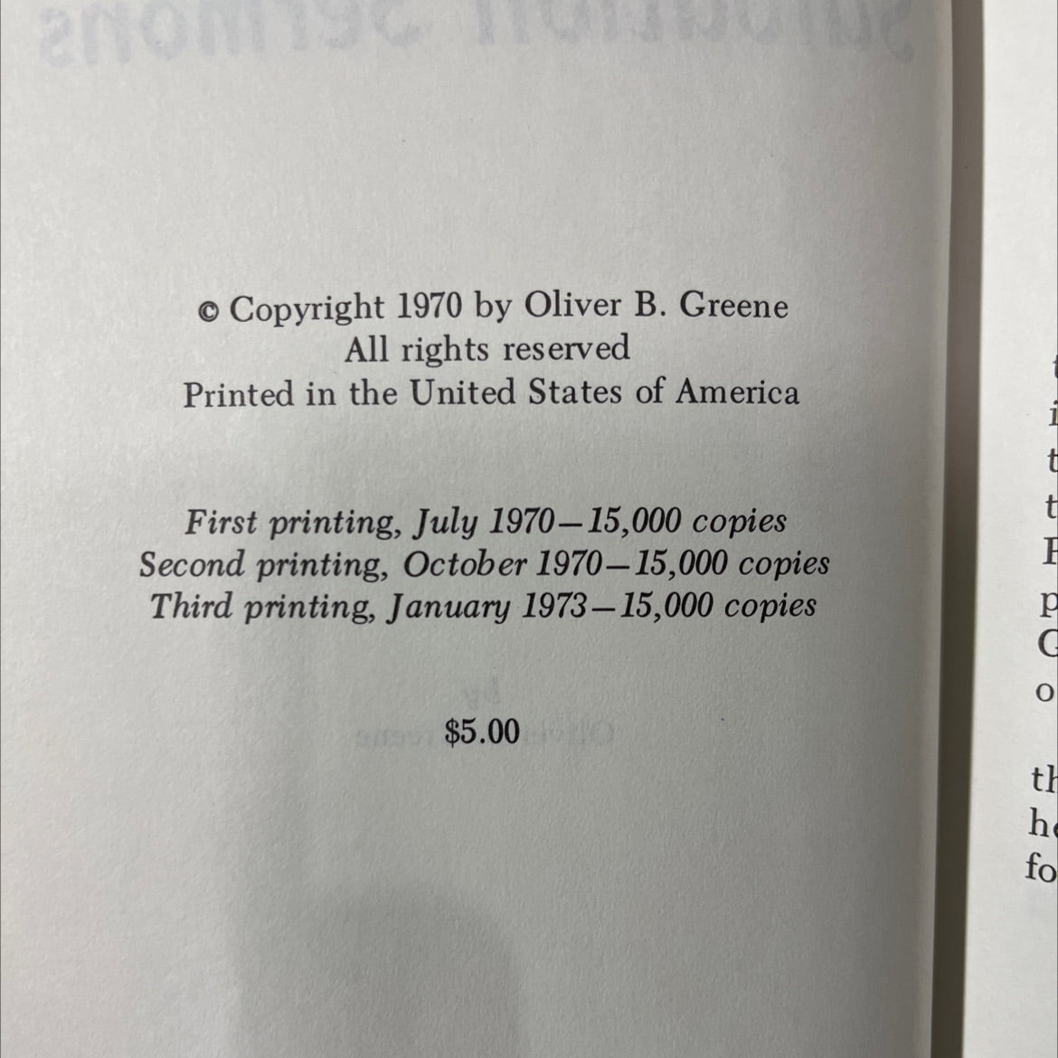 salvation sermons book, by oliver b. greene, 1973 Hardcover image 3