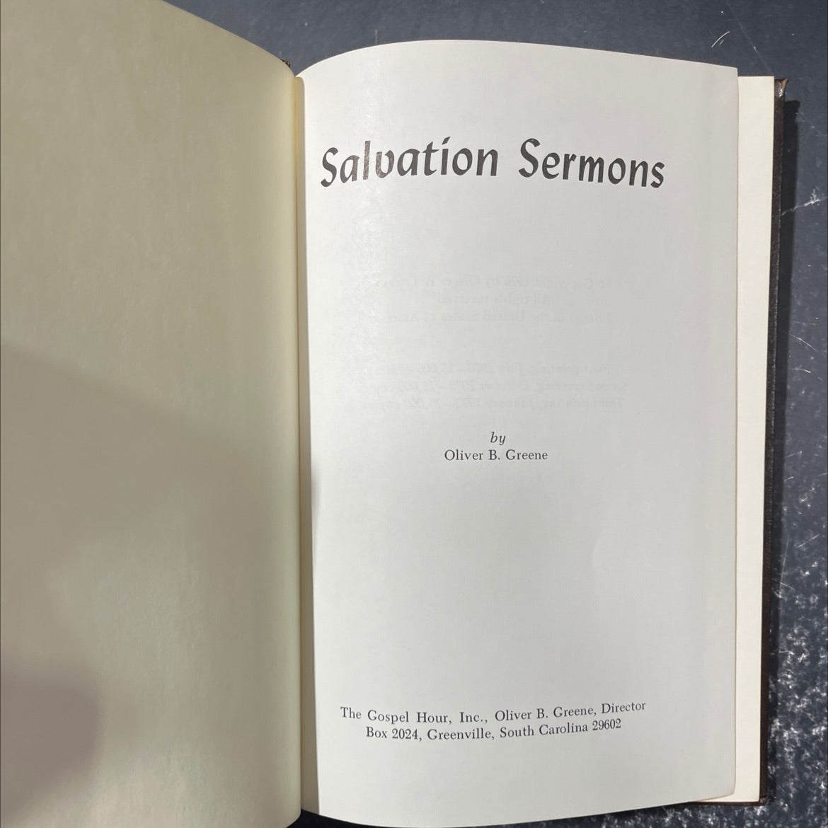 salvation sermons book, by oliver b. greene, 1973 Hardcover image 2