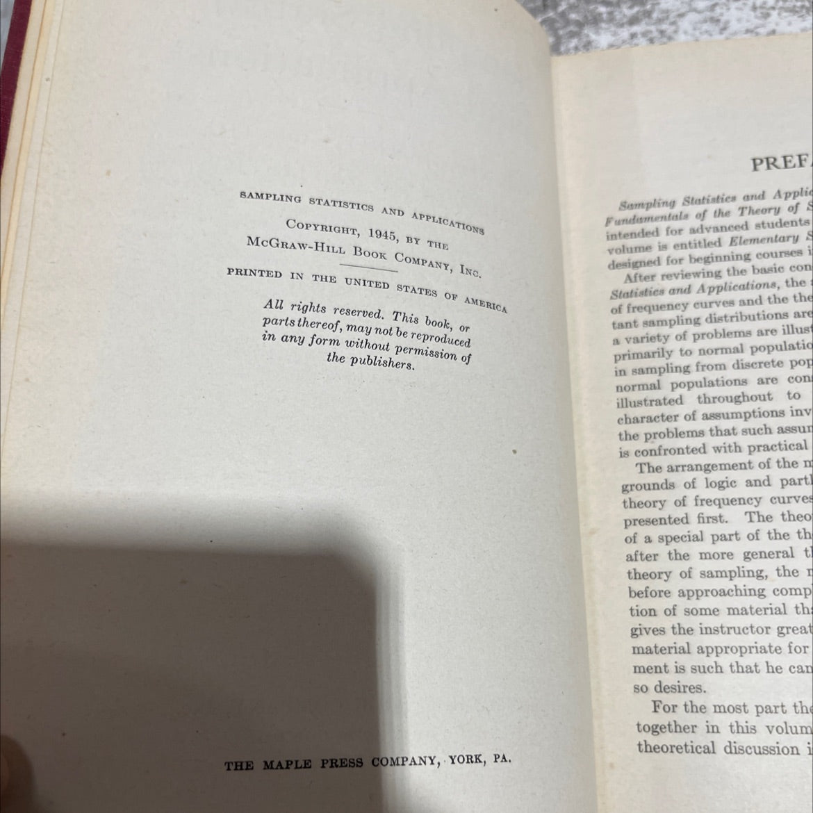 sampling statistics and applications book, by james g. smith and acheson j. duncan, 1945 Hardcover image 3