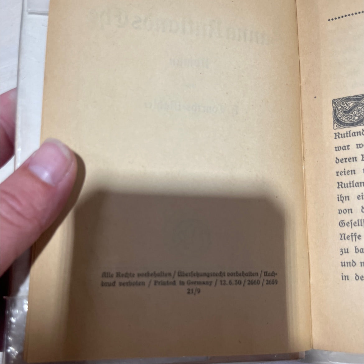 sanna rutlands marriage novel book, by h. courths mahler, 1930 Hardcover image 3