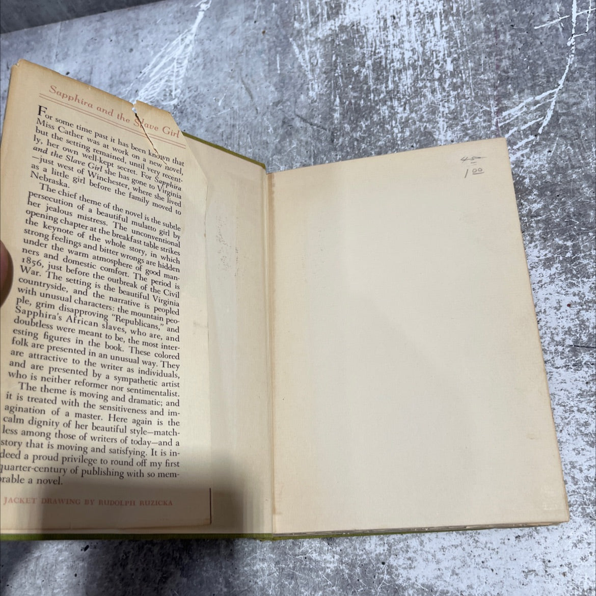 sapphira and the slave girl book, by willa cather, 1940 Hardcover image 4