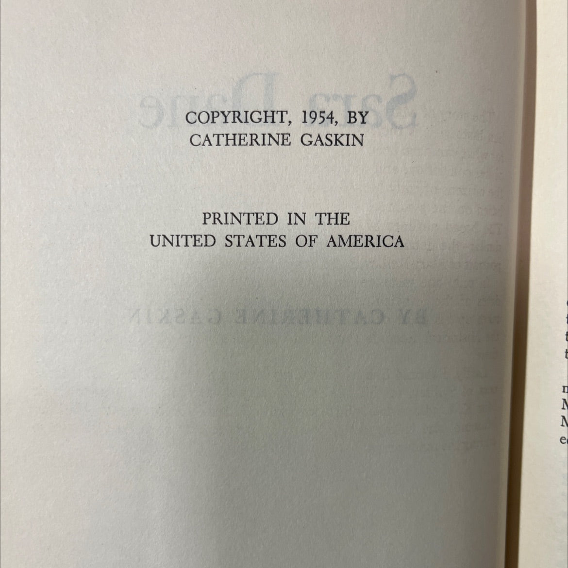 sara dane book, by catherine gaskin, 1954 Hardcover image 3