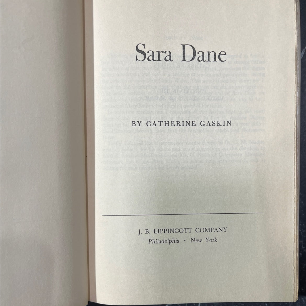 sara dane book, by catherine gaskin, 1954 Hardcover image 2