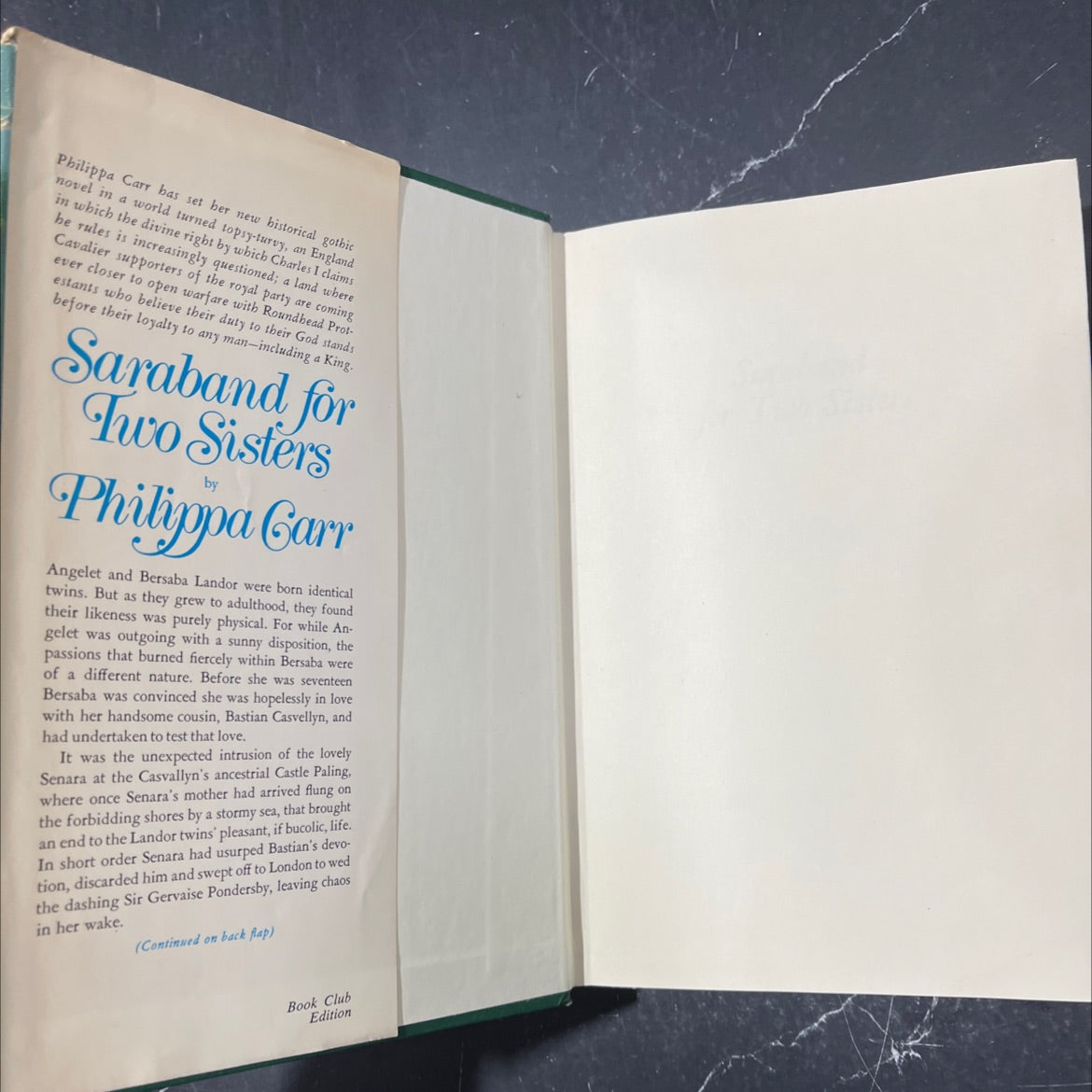saraband for two sisters book, by philippa carr, 1976 Hardcover image 4