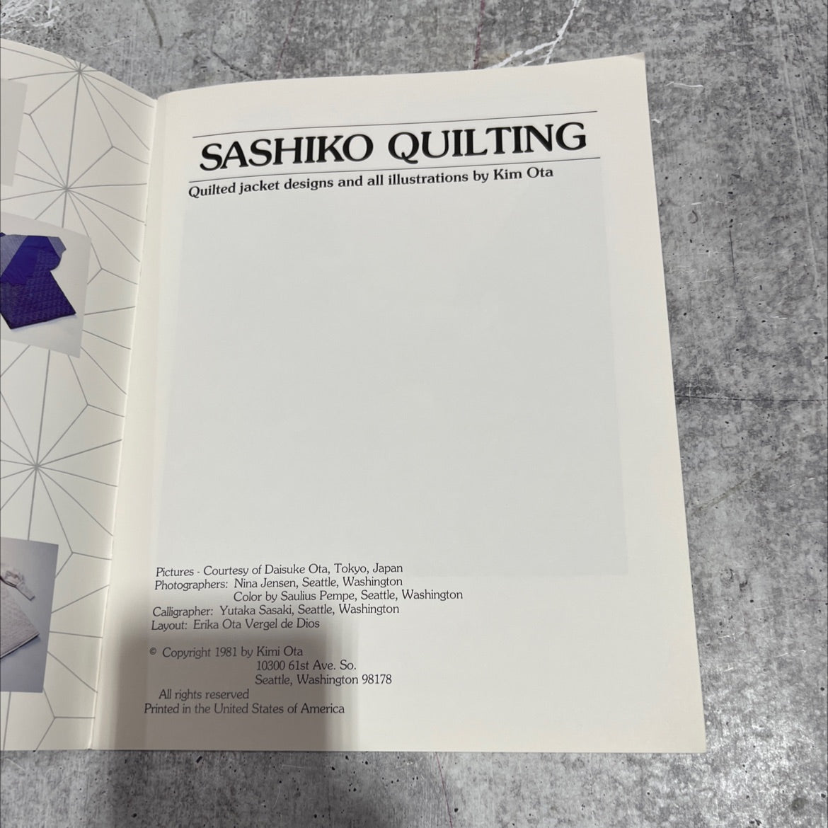 sashiko quilting book, by kim ota, 1981 Paperback image 2