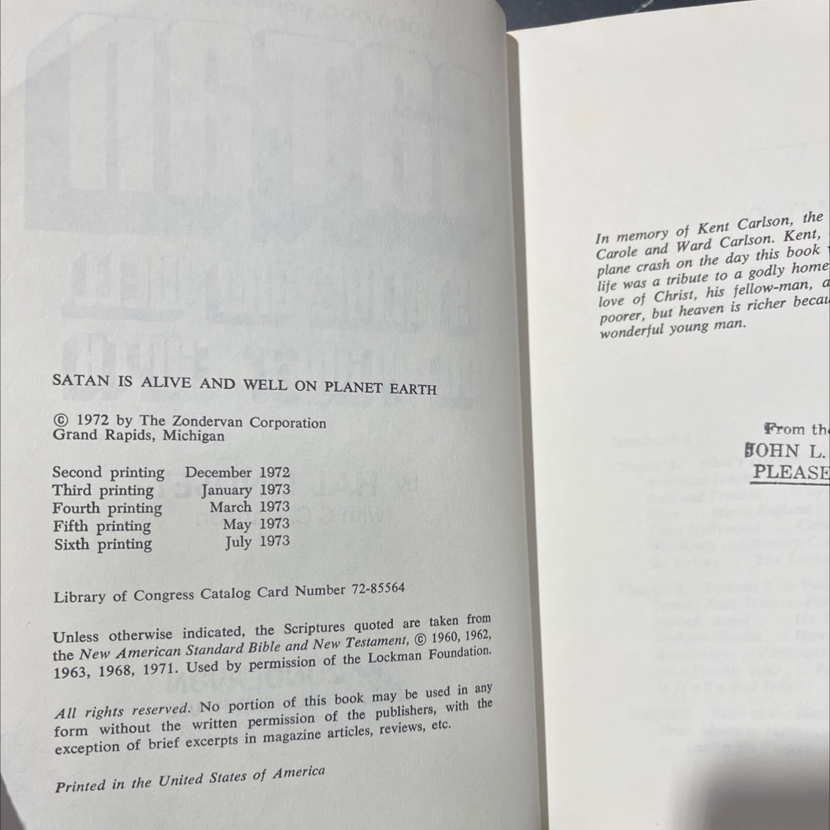 satan is alive and well on planet earth book, by hal lindsey with c.c. carlson, 1973 Paperback image 3