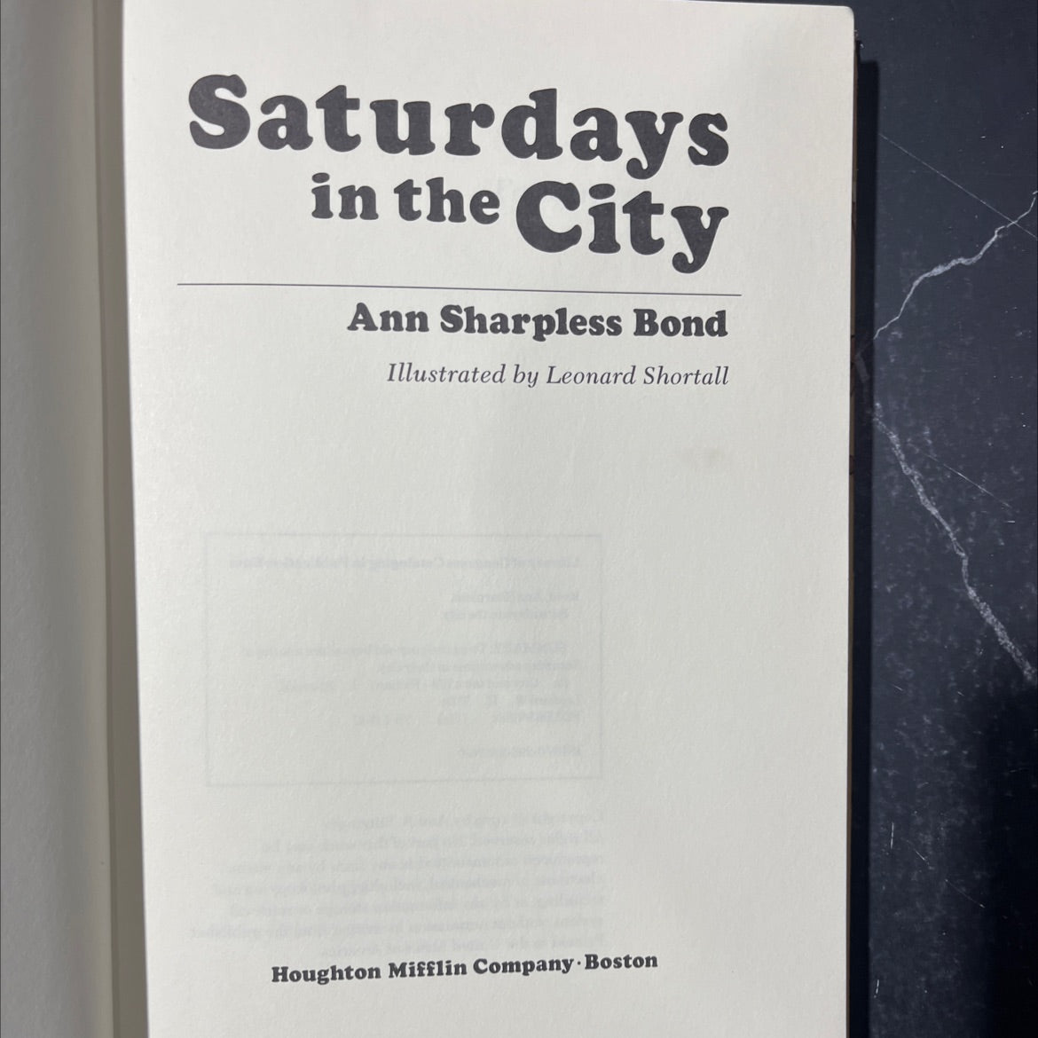 saturdays in the city book, by ann sharpless bond, 1979 Hardcover image 2