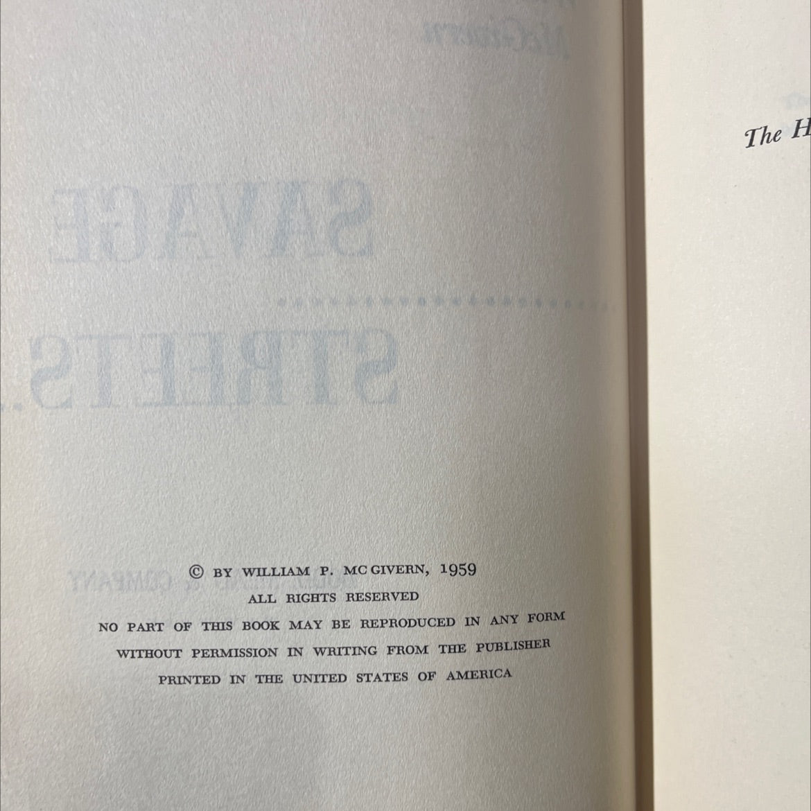 savage streets book, by william p. mcgivern, 1959 Hardcover image 3