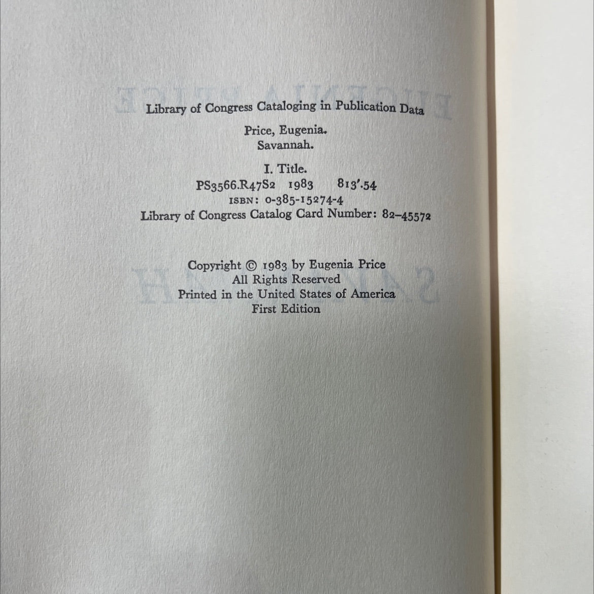 SIGNED savannah book, by eugenia price, 1983 Hardcover, First Edition, Vintage image 3