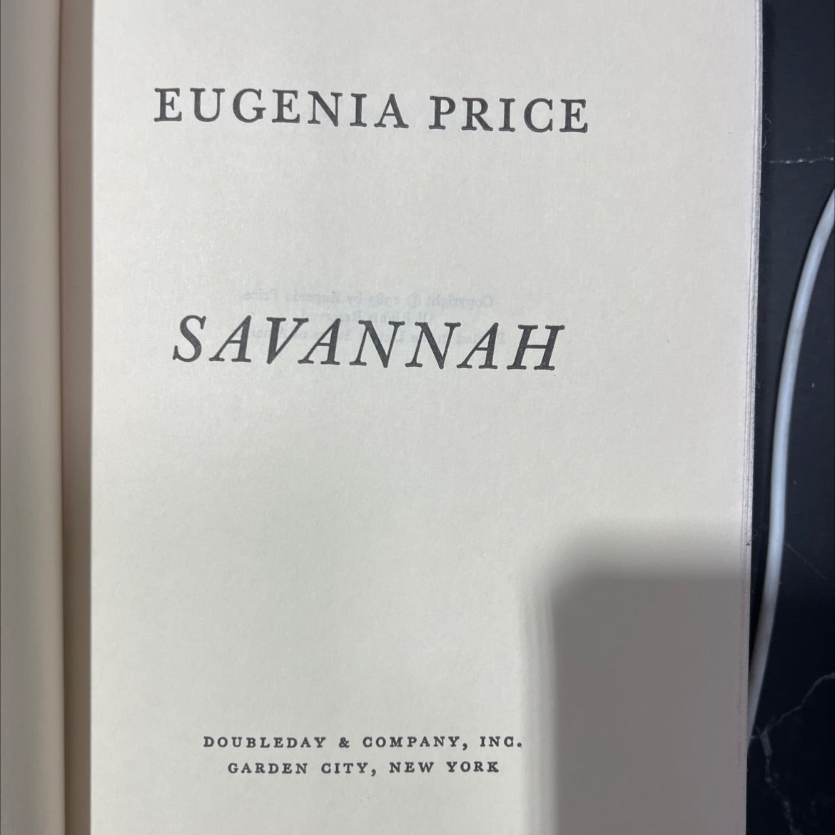 savannah book, by eugenia price, 1983 Hardcover image 2