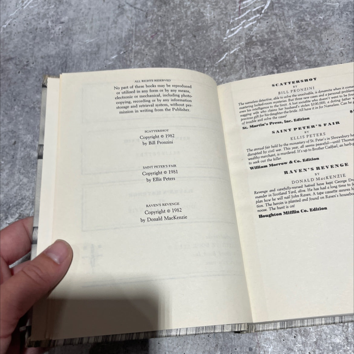 scattershot book, by Bill Pronzini, 1982 Hardcover image 3