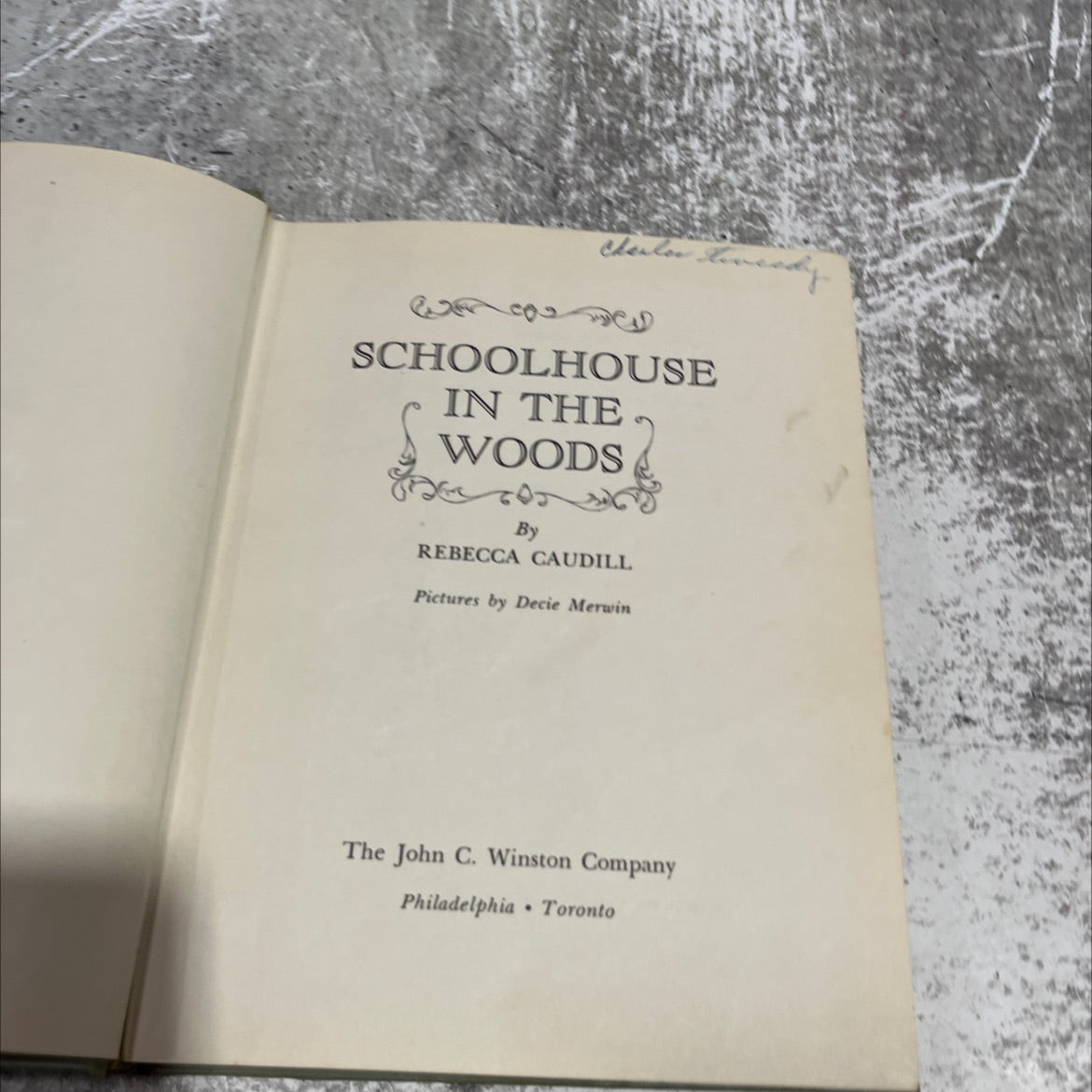 schoolhouse in the woods book, by rebecca caudill, 1949 Hardcover image 2
