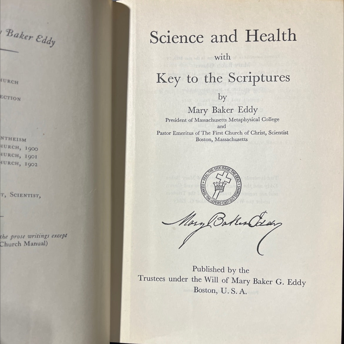 science and health with key to the scriptures book, by mary baker eddy, 1917 Hardcover image 2