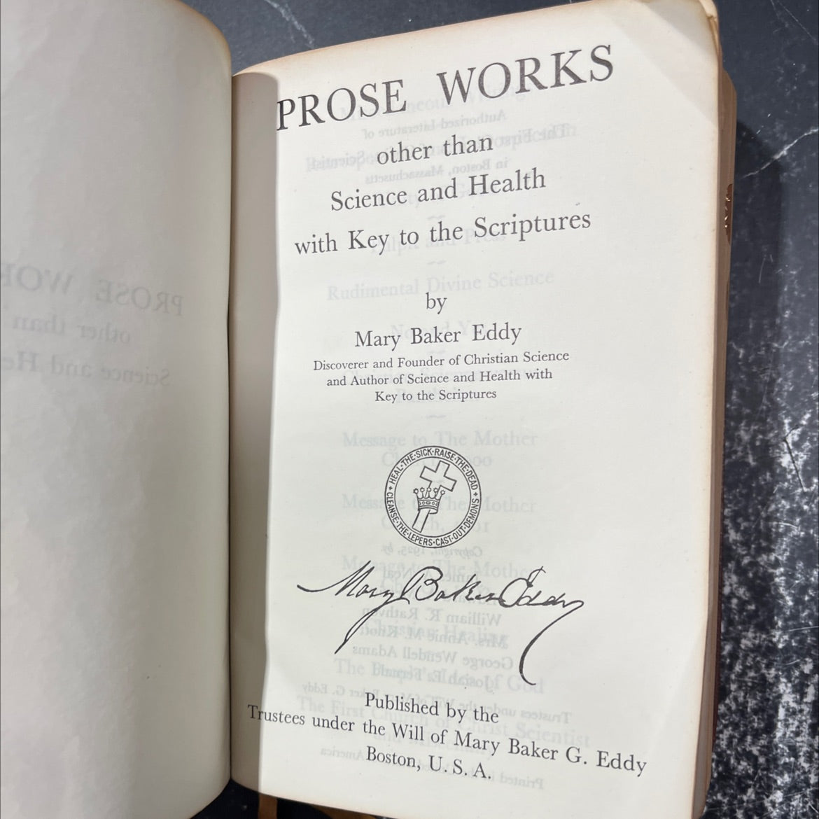 science and health with key to the scriptures book, by mary baker eddy, 1925 Leather image 2