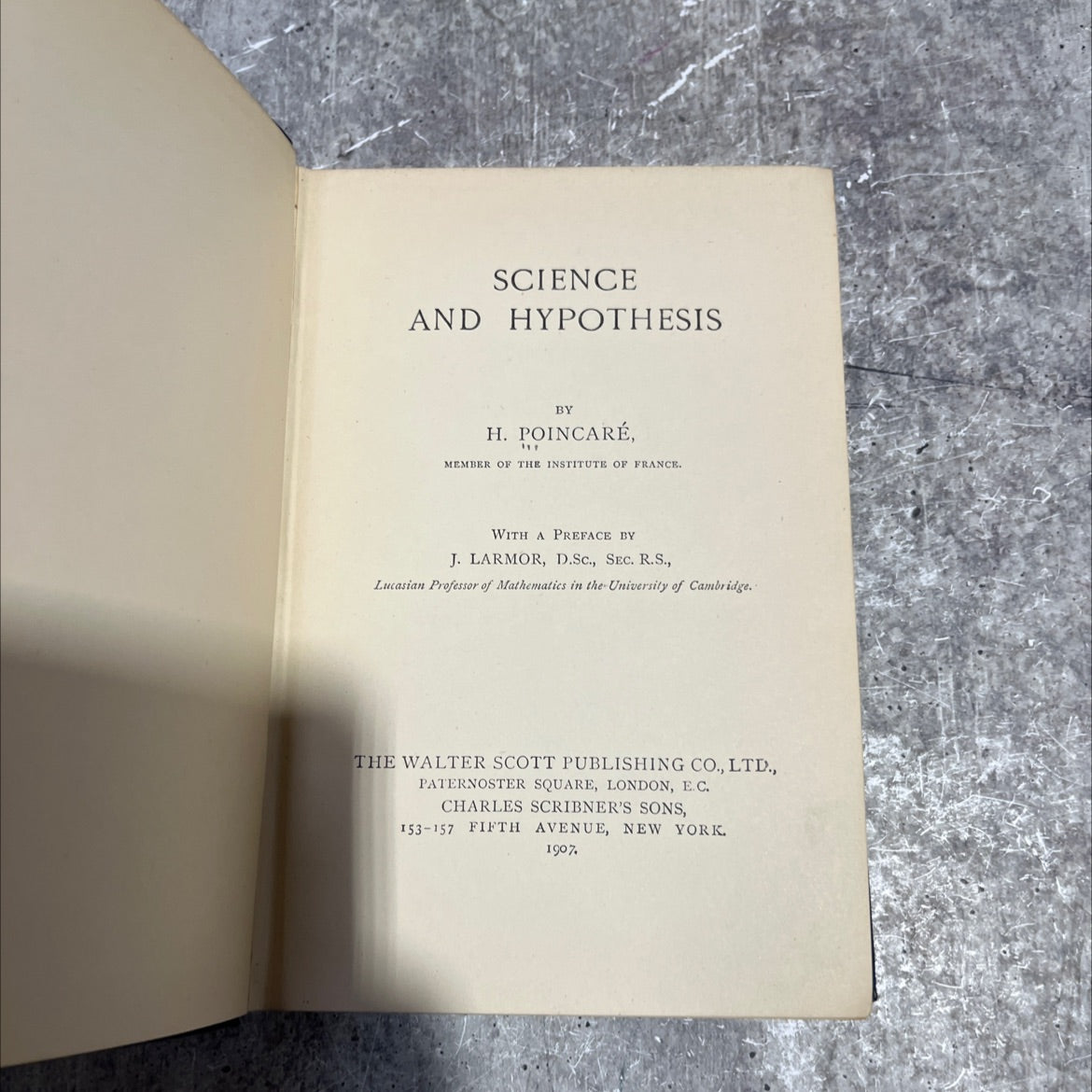 science and hypothesis book, by h. poincaré, 1907 Hardcover image 2