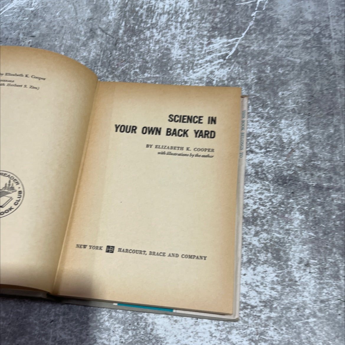 science in your own back yard book, by elizabeth k. cooper, 1960 Hardcover image 2