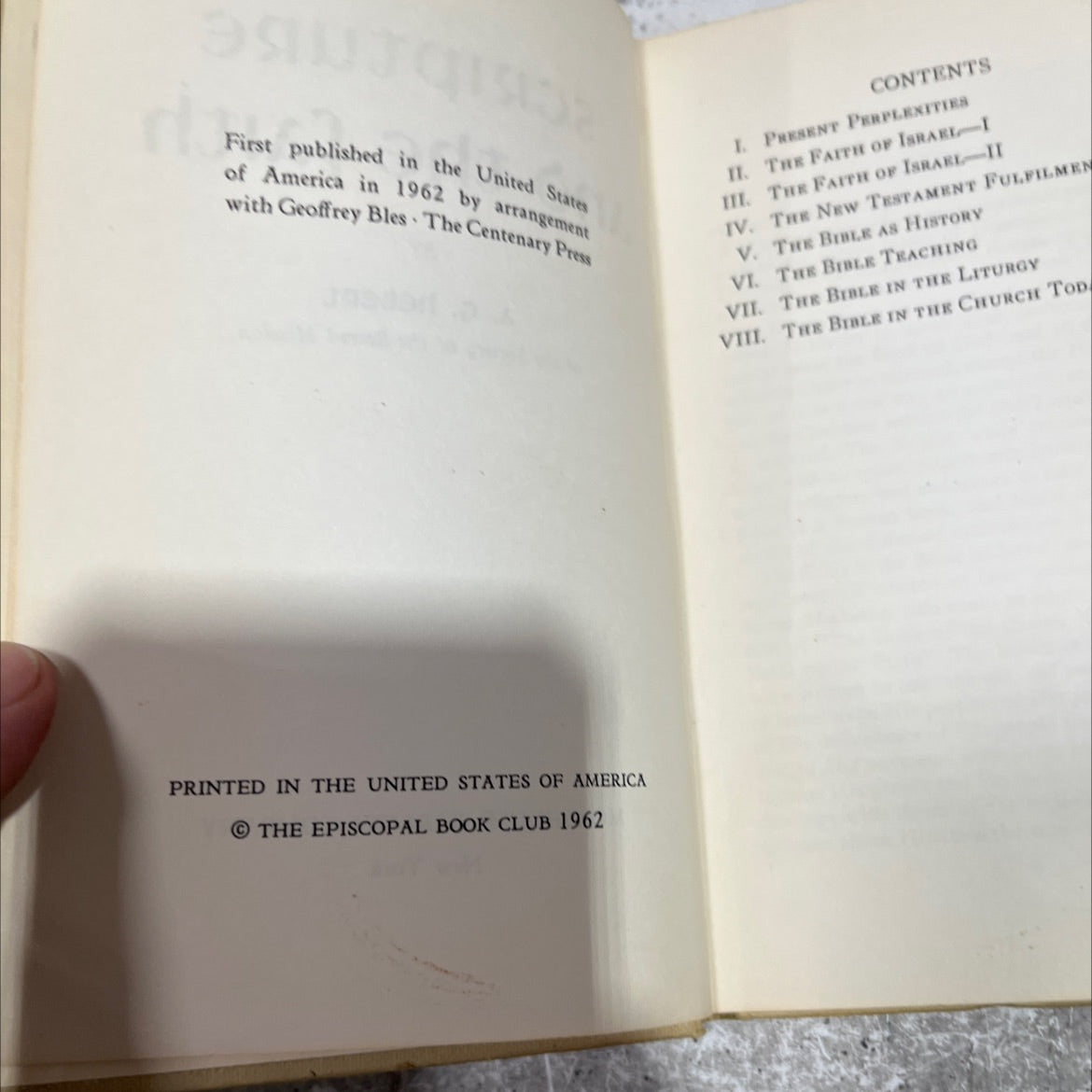 scripture and the faith book, by a. g. hebert, 1962 Hardcover image 3