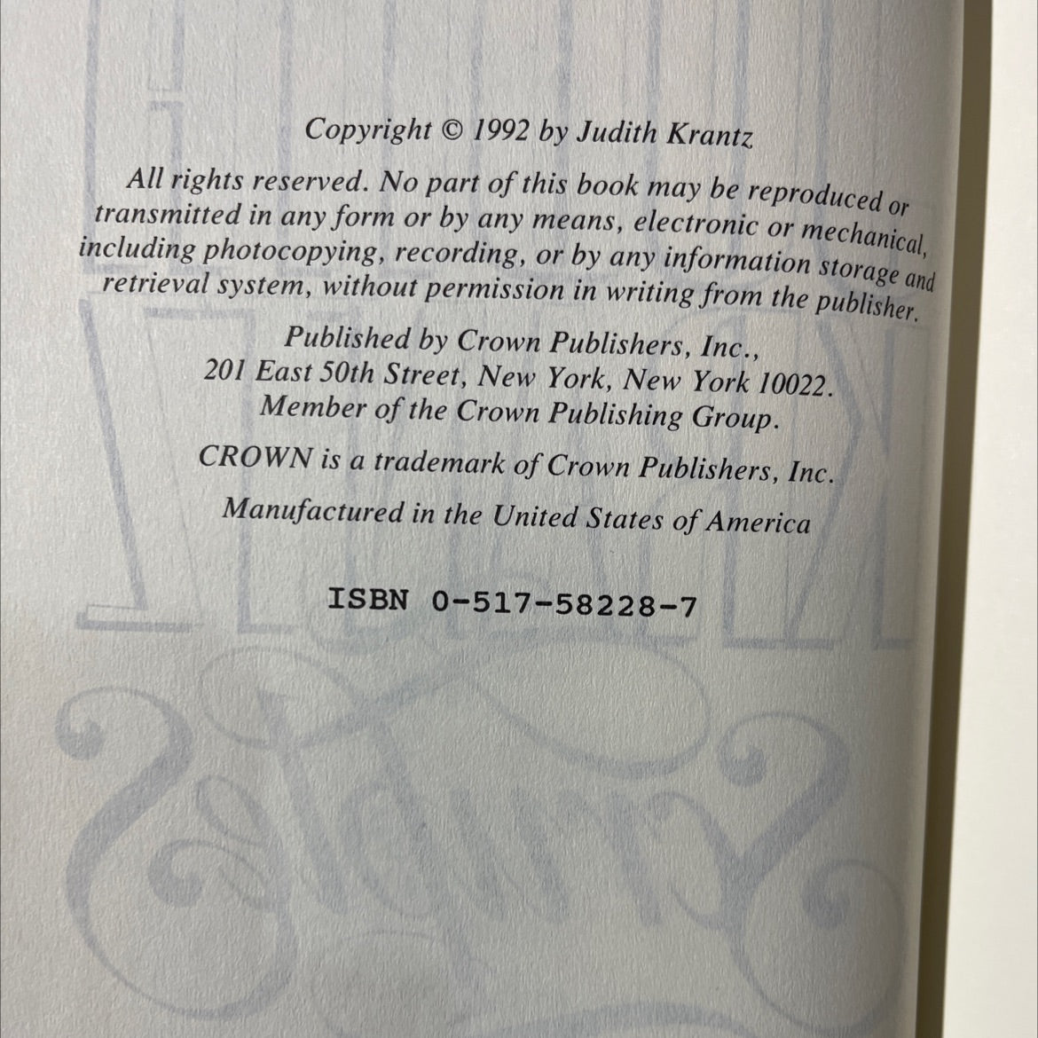 scruples two book, by judith krantz, 1992 Hardcover image 3