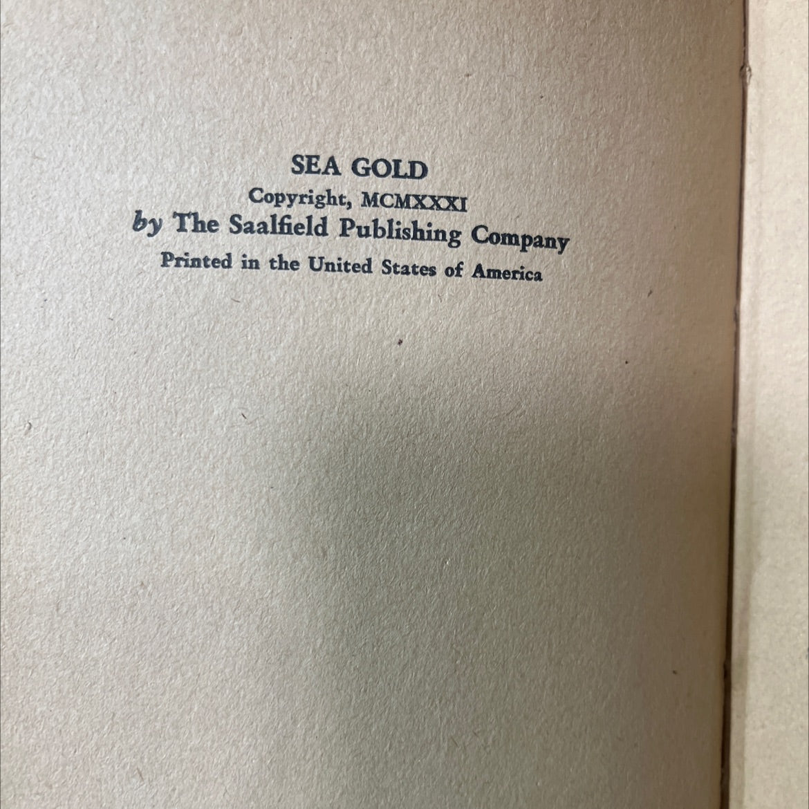 sea gold the story of a boy who masters deep sea diving book, by hugh mcalister, 1931 Hardcover image 3