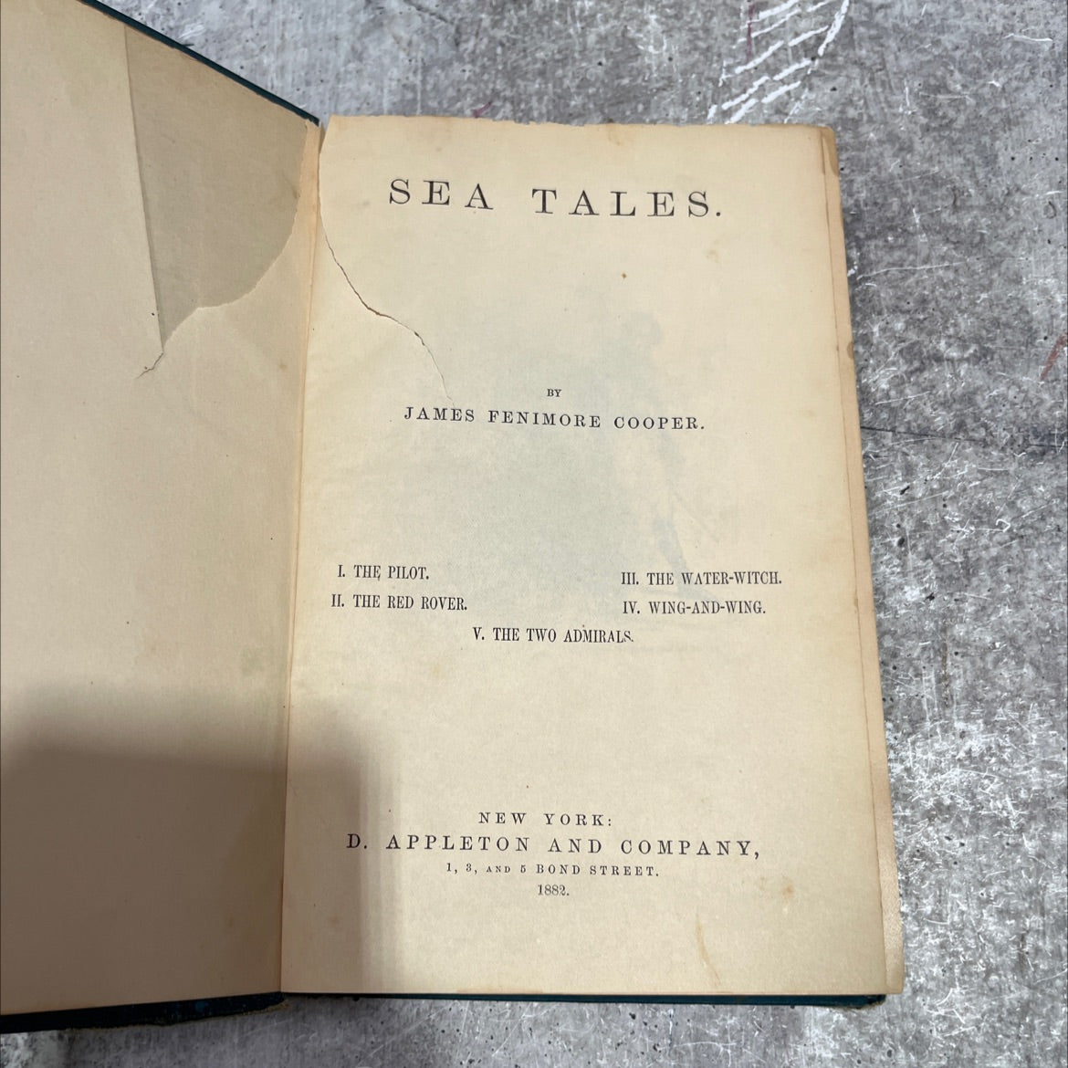 sea tales book, by james fenimore cooper, 1882 Hardcover image 2
