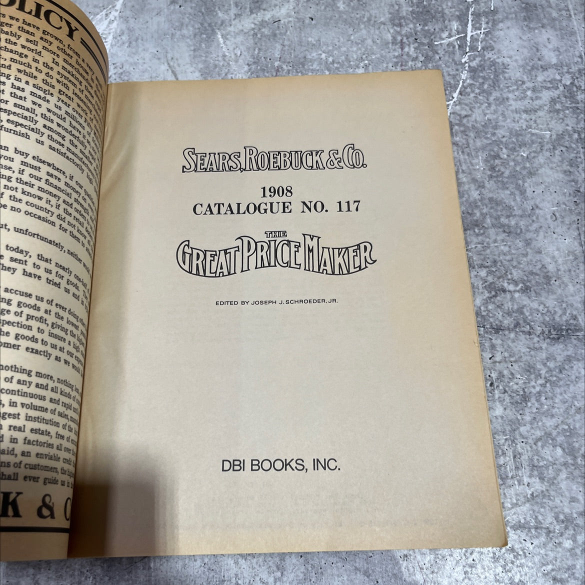 sears roebuck & co. 1908 catalogue no. 117 the great price maker book, by joseph j. schroeder, jr., 1970 Paperback image 2