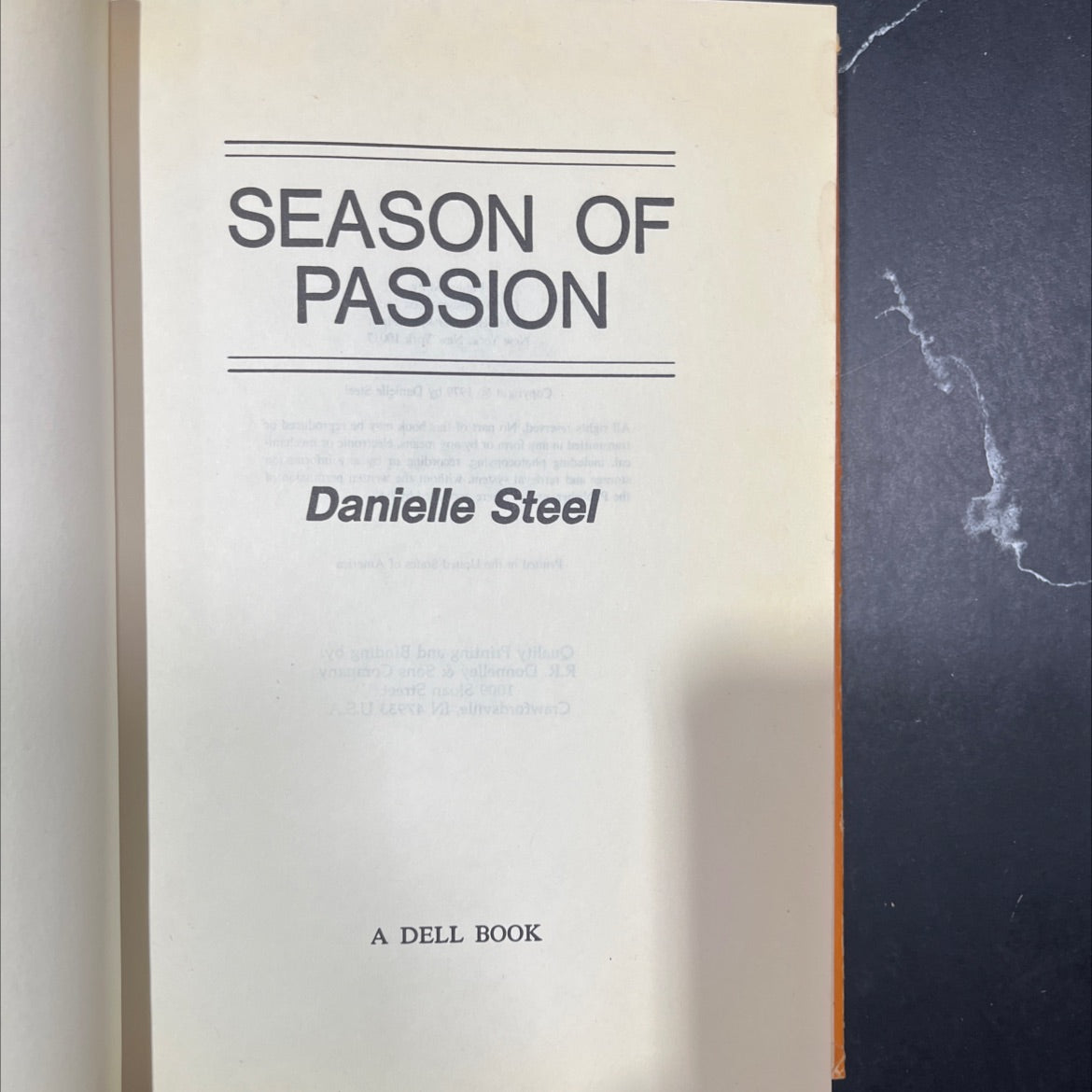 season of passion book, by danielle steel, 1979 Hardcover image 2