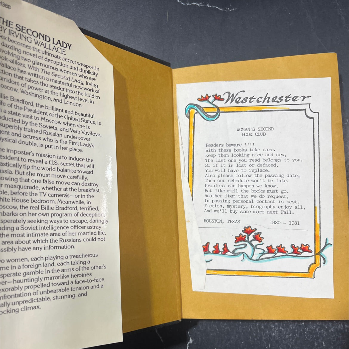 second lady book, by irving wallace, 1980 Hardcover image 4