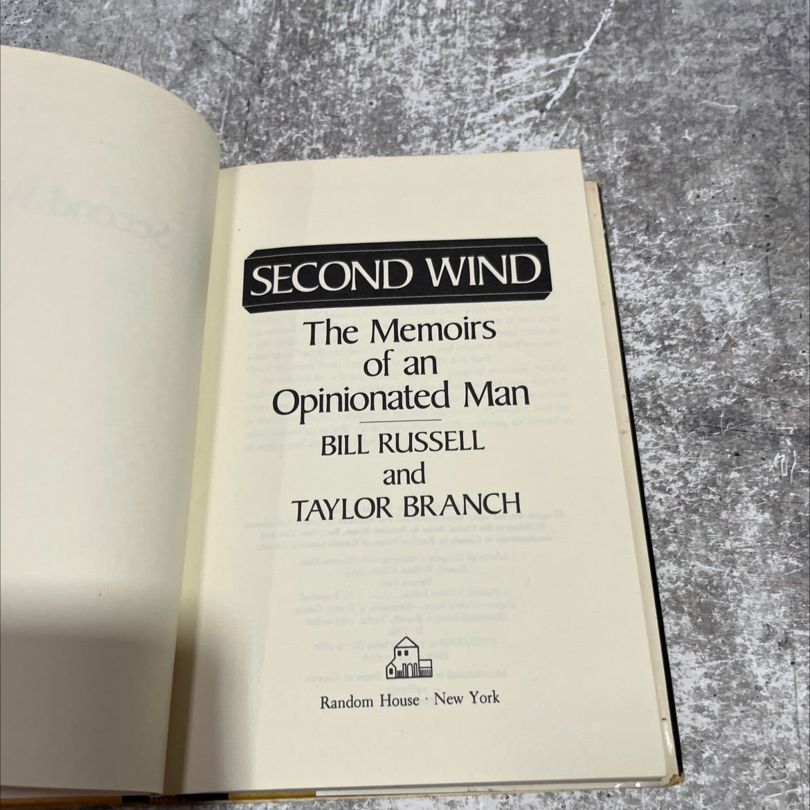 second wind the memoirs of an opinionated man book, by bill russell and taylor branch, 1979 Hardcover image 2