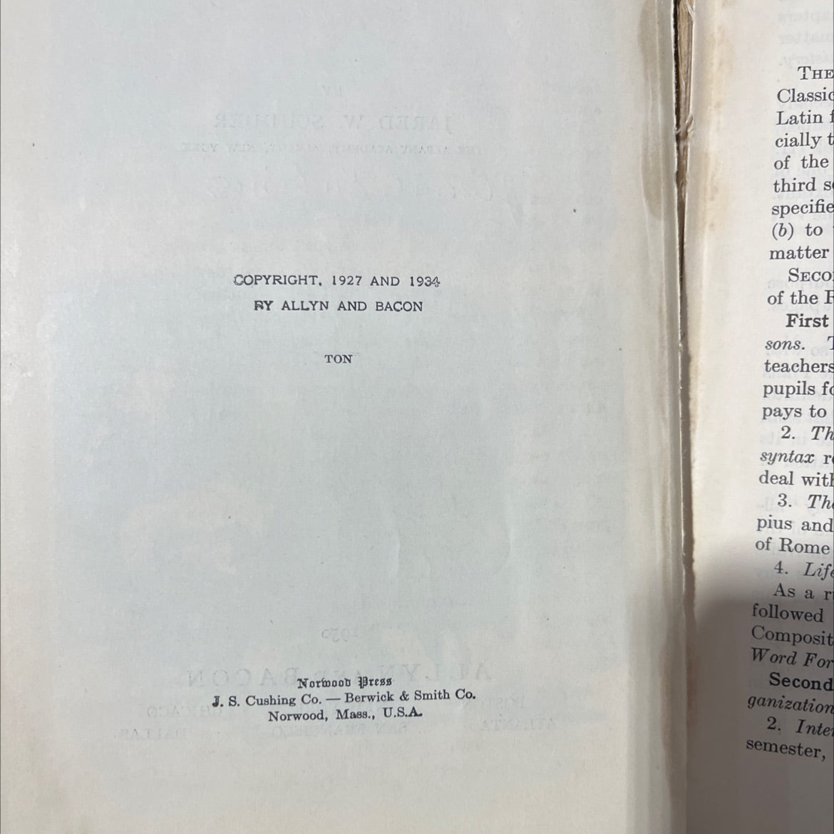 second year latin book, by jared w. scudder, 1950 Hardcover image 3