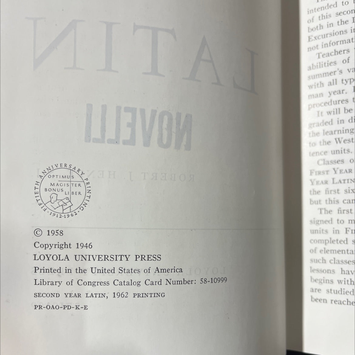 second year latin book, by robert j. henle, s.j., 1962 Hardcover image 3