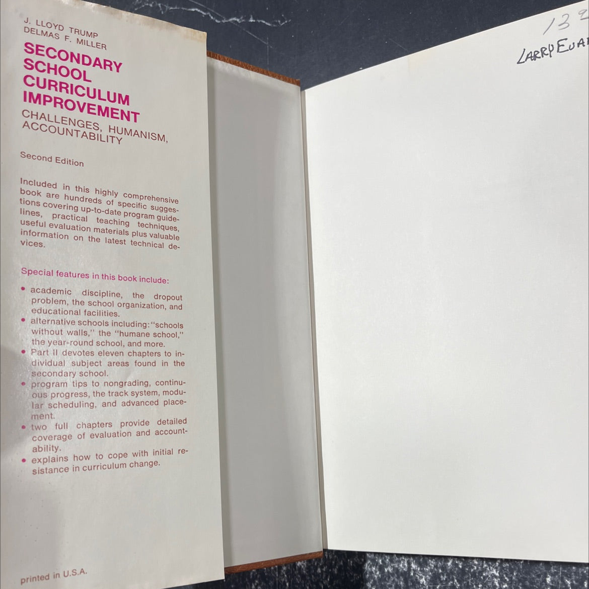 secondary school curriculum improvement book, by J. Lloyd Trump, Delmas F. Miller, 1973 Hardcover image 4