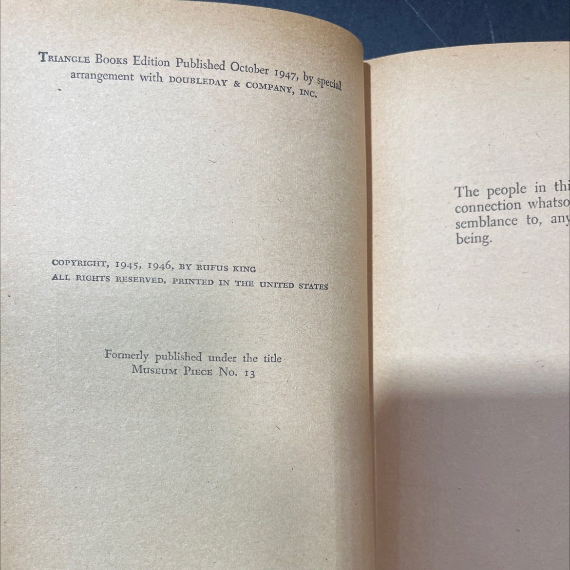 secret beyond the door book, by Rufus King, 1947 Hardcover image 3