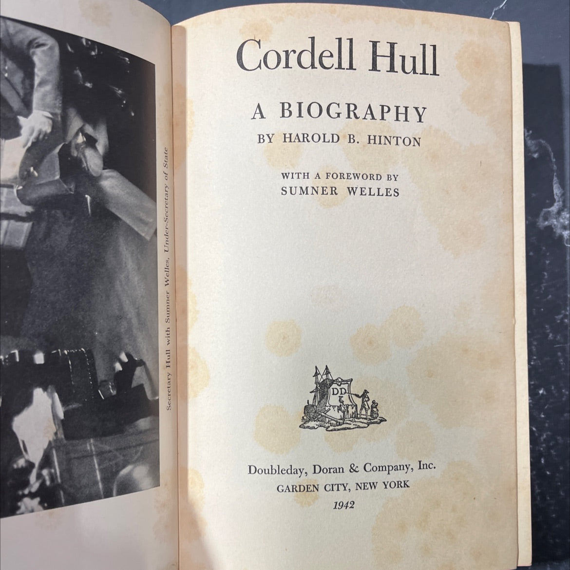 secretary hull with sumner welles, under-secretary of state cordell hull a biography by harold b. hinton with a image 2