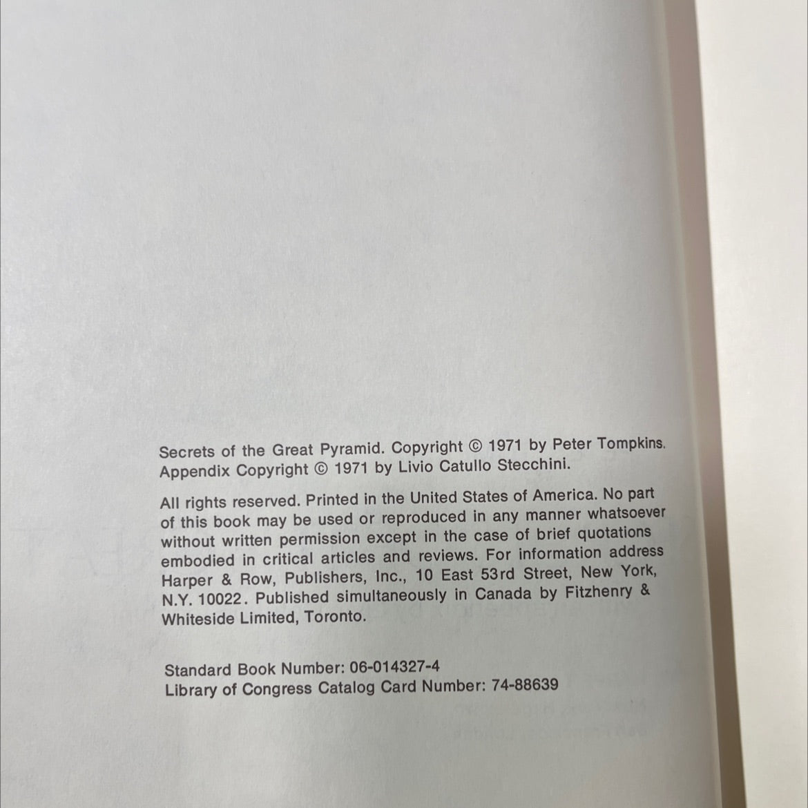 secrets of the great pyramid book, by Peter Tompkins, 1971 Hardcover image 3