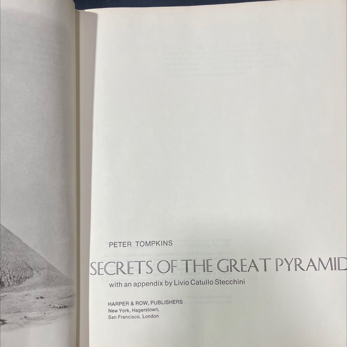 secrets of the great pyramid book, by Peter Tompkins, 1971 Hardcover image 2