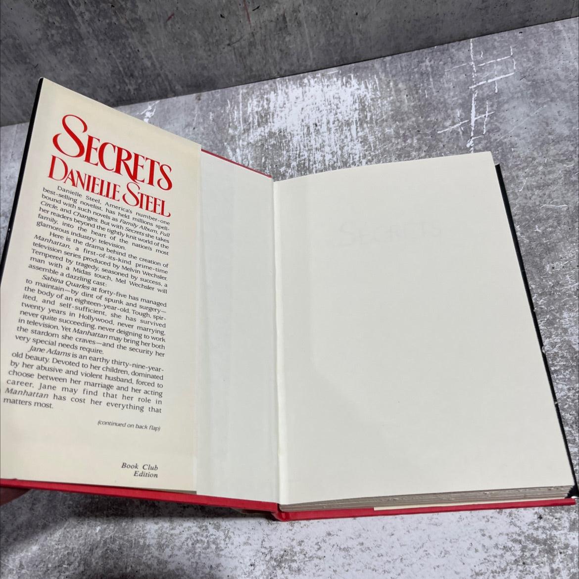 secrets book, by Danielle Steel, 1985 Hardcover image 4