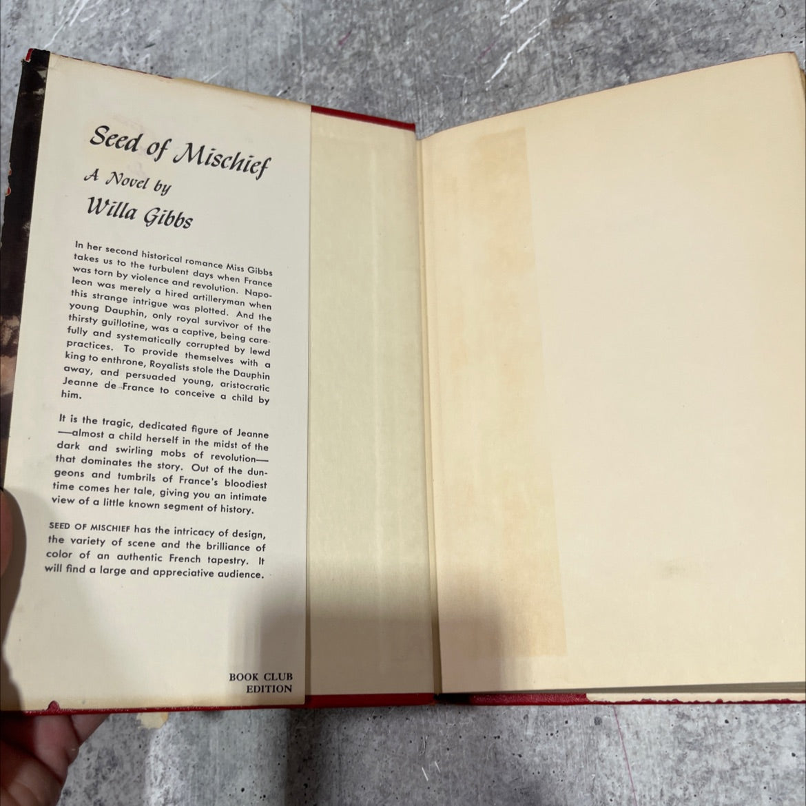 seed of mischief book, by Willa Gibbs, 1953 Hardcover image 4