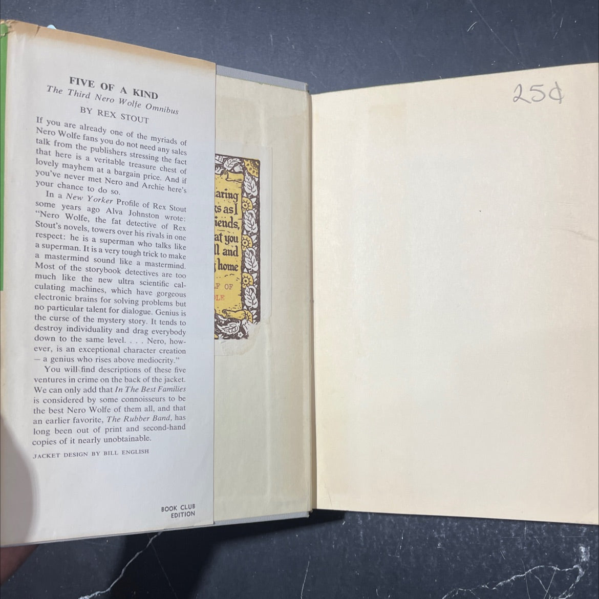 seed on the wind book, by rex stout, 1961 Hardcover image 4