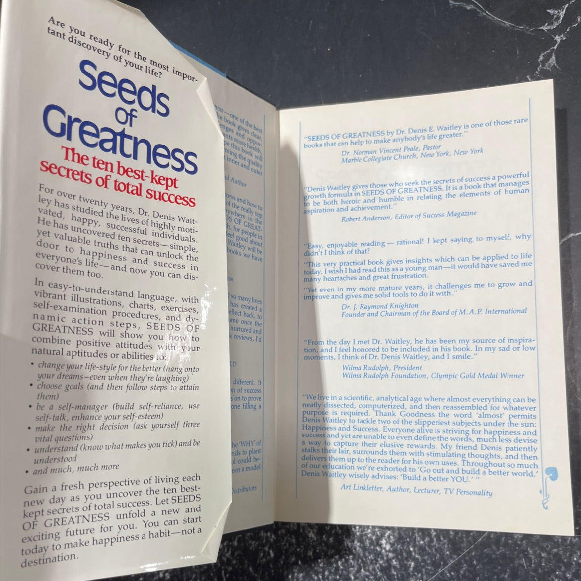 seeds of greatness book, by Denis Waitley, 1983 Hardcover image 4