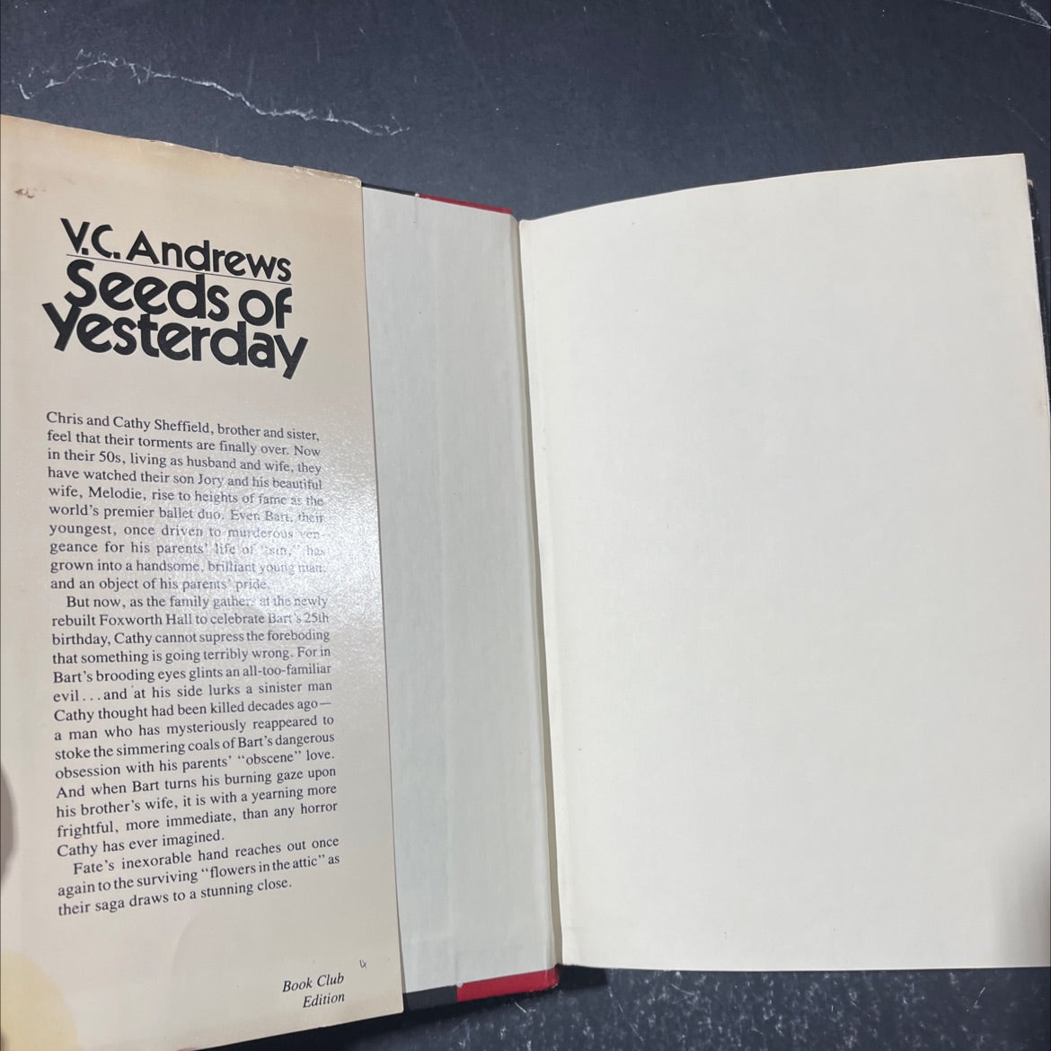 seeds of yesterday book, by V.C. Andrews, 1984 Hardcover image 4