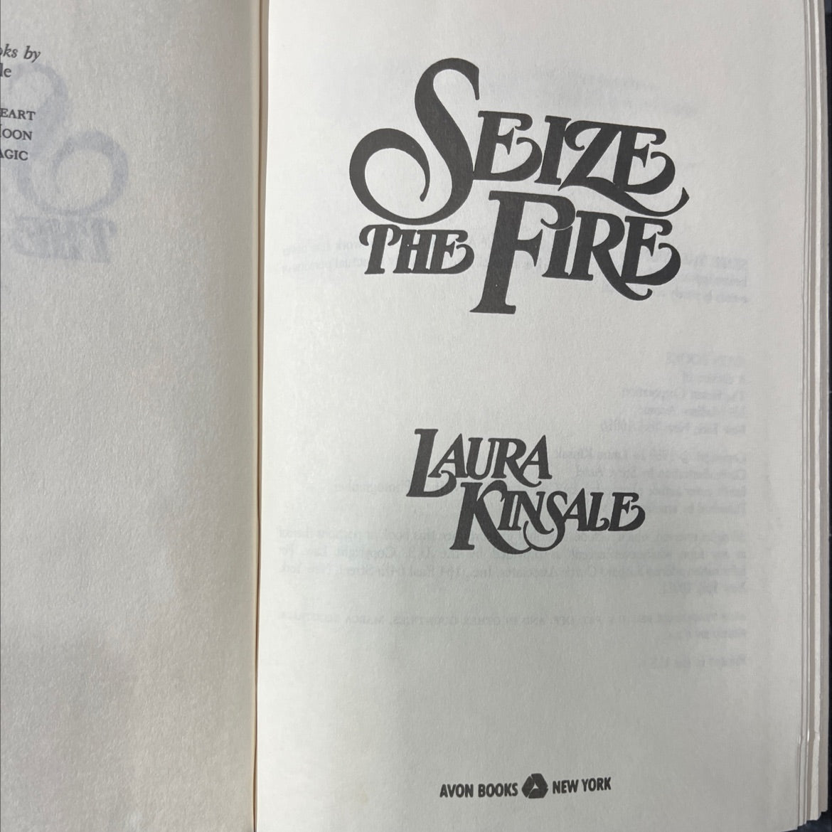 seize the fire book, by laura kinsale, 1989 Hardcover image 2