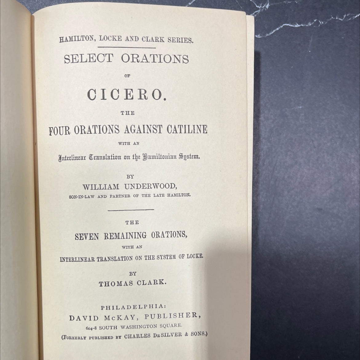 select orations of cicero book, by william underwood, thomas clark, 1885 Hardcover image 2