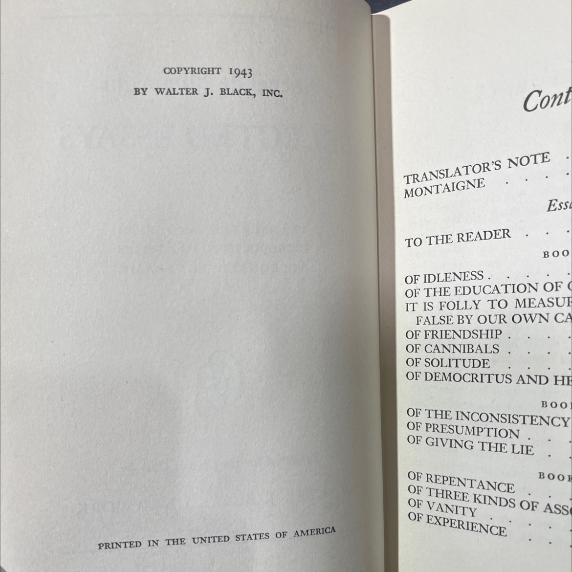 selected essays book, by michel de montaigne, 1943 Hardcover image 3