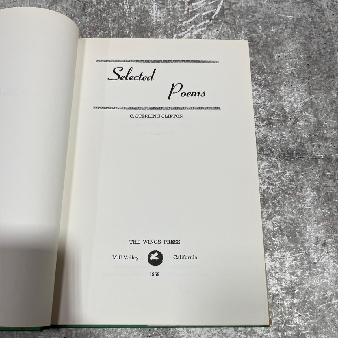 SIGNED selected poems book, by c. sterling clifton, 1959 Hardcover, Vintage image 2