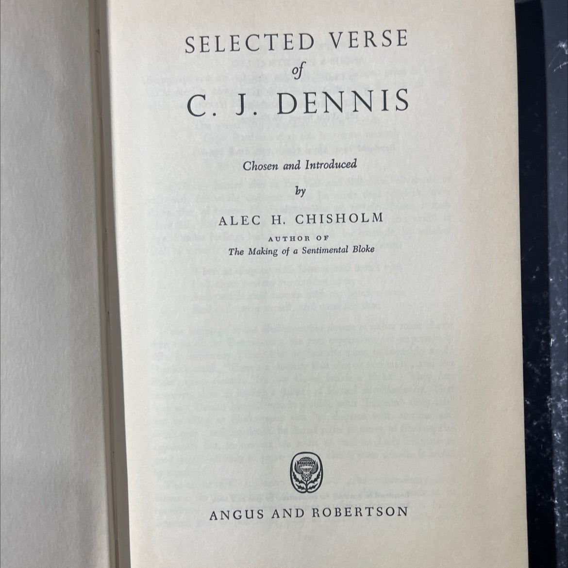 selected verse of c. j. dennis book, by c. j. dennis, 1961 Hardcover image 2