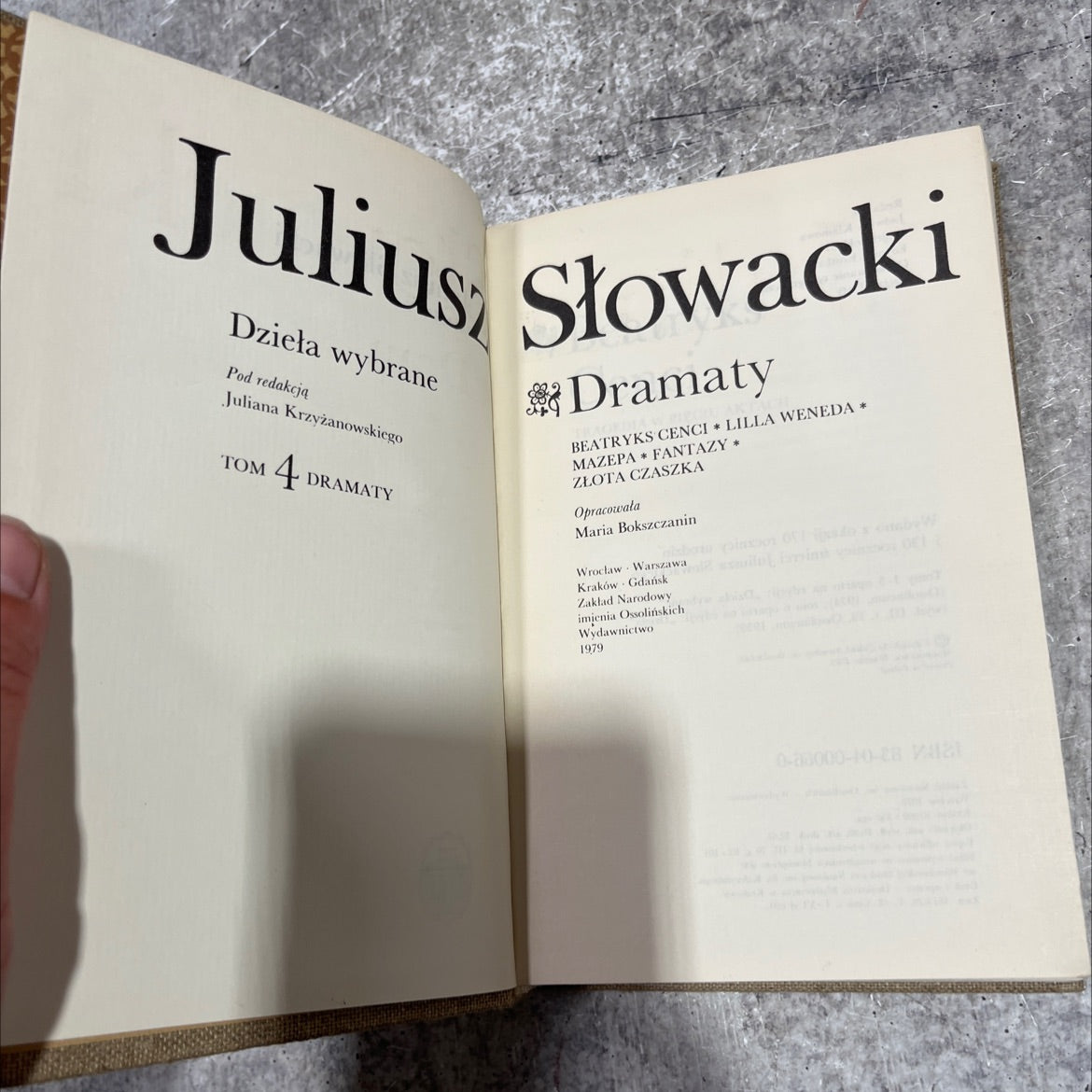 selected works of julius slowacki tom 4 dramas book, by juliusz slowacki, 1979 Hardcover image 2