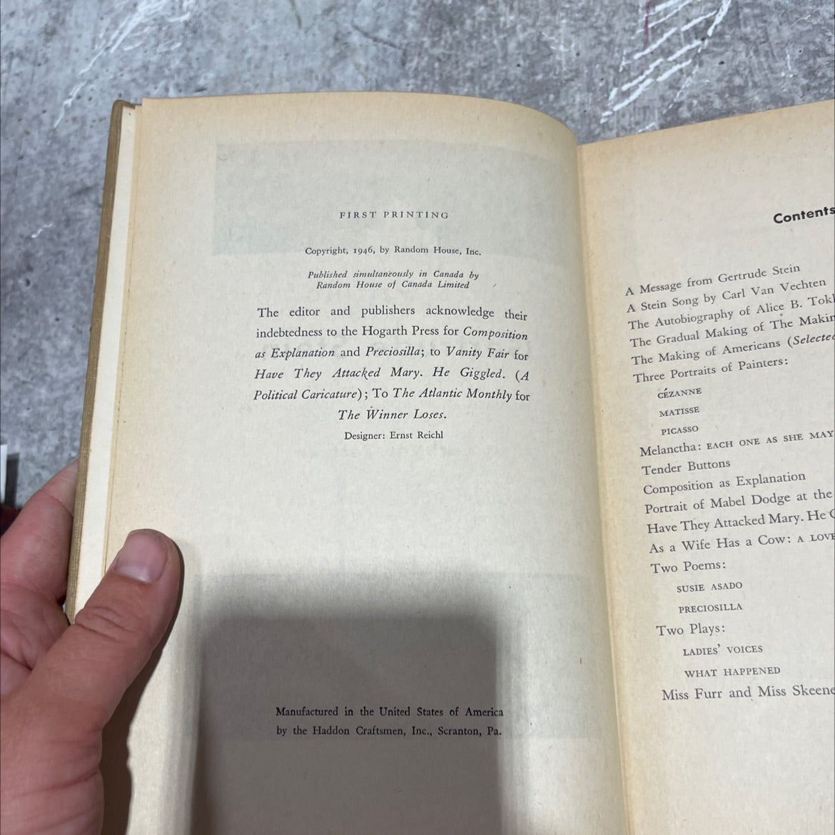 selected writings of gertrude stein book, by gertrude stein, 1946 Hardcover image 3