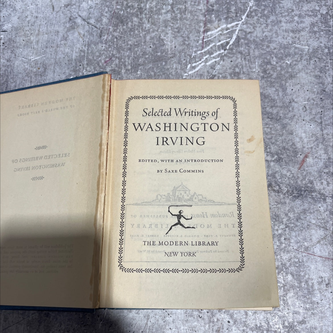 selected writings of washington irving book, by washington irving, 1945 Hardcover image 2