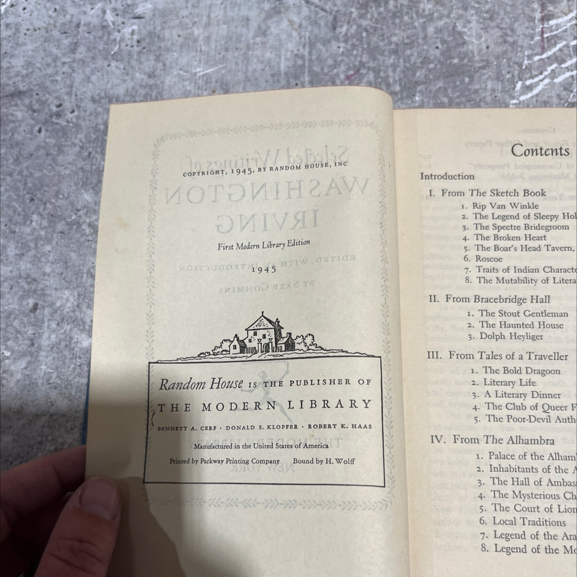 selected writings of washington irving book, by washington irving, 1945 Hardcover image 3